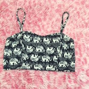 Elephant Print Crop Top